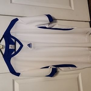 Men's Adidas performance loose fit tshirt, XL, Royal/White.